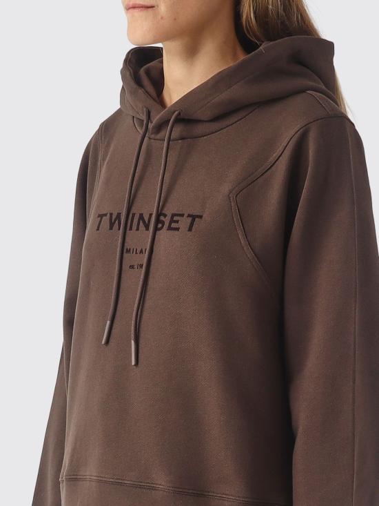 26FW 트윈셋 후드 티셔츠 262TP272B 13411 Brown - TWINSET