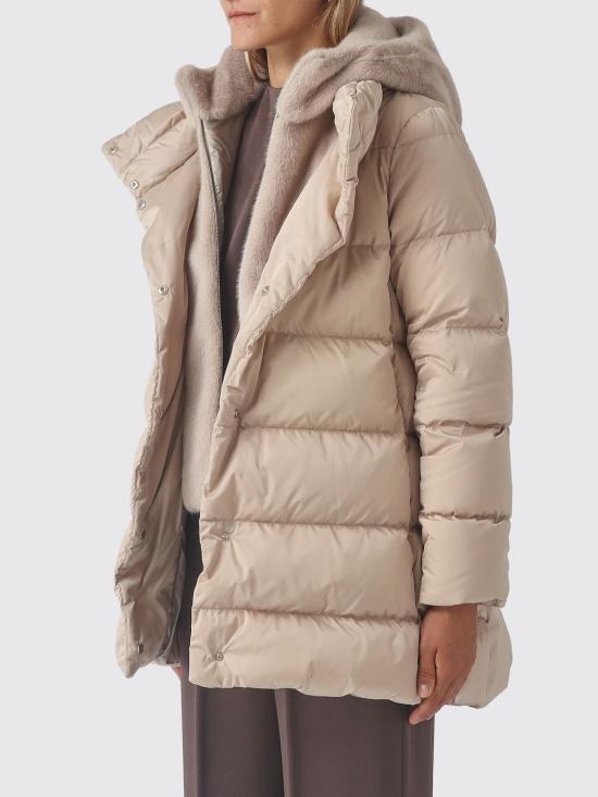 26FW 에르노 새틴 & 뉴 레이디 퍼 A셰이프 다운 자킷 PI001934D12170Z 1985 Black - HERNO