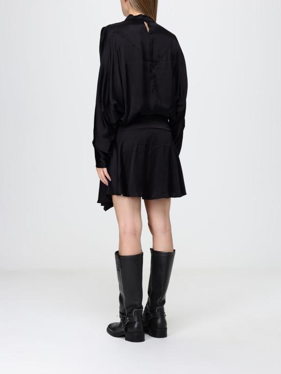 26FW 이자벨마랑 넬린 드레이프 사틴 드레스 RO1094FAD3J13I 01BK Black - ISABEL MARANT