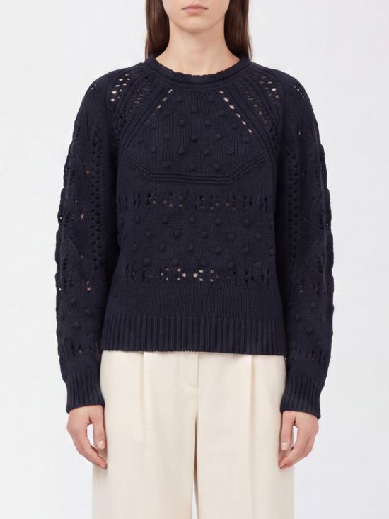 26FW 이자벨마랑에뚜왈 루체 풀오버 오픈워크 울 스웨터 PU0938FAD3L02E BKMD Black