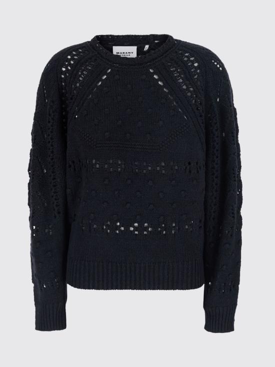 26FW 이자벨마랑에뚜왈 루체 풀오버 오픈워크 울 스웨터 PU0938FAD3L02E BKMD Black - ISABEL MARANT ETOILE