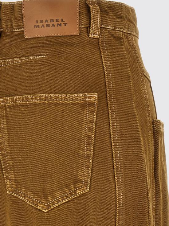 26FW 이자벨마랑 리샤 솔리드 데님 배럴 진 PA0778FAD3H01I 50BZ Brown - ISABEL MARANT