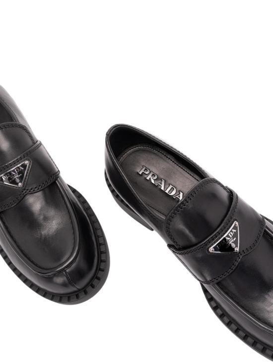 26FW 프라다 초콜릿 레더 로퍼 2DE127 3ZPQ Black - PRADA