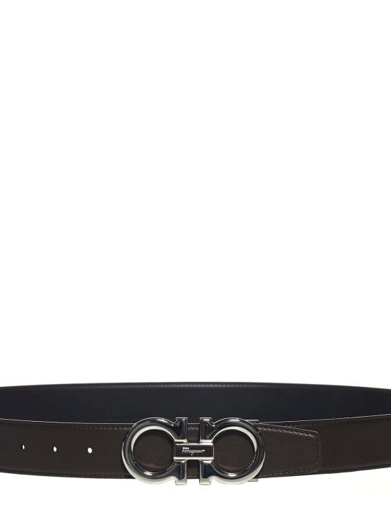  살바토레 페라가모 벨트 페라가모 간치니 양면 송아지 가죽  블랙 - SALVATORE FERRAGAMO