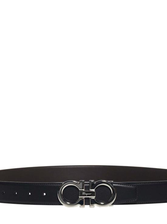  살바토레 페라가모 벨트 페라가모 간치니 양면 송아지 가죽  블랙 - SALVATORE FERRAGAMO