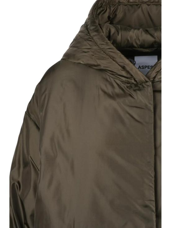 25FW 아스페시 코트 녹색 폴리아미드 지퍼 패딩 아메리칸 파카 - ASPESI