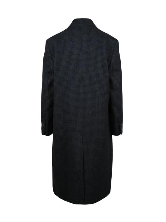 25FW 포만데레 코트 블루 버진 울 더블 브레스트 롱 - POMANDERE