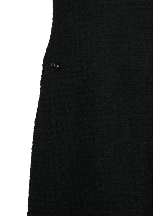 25FW 푸로타토 원피스 블랙 울 혼방 지퍼 플레어 부클 드레스 - PUROTATTO