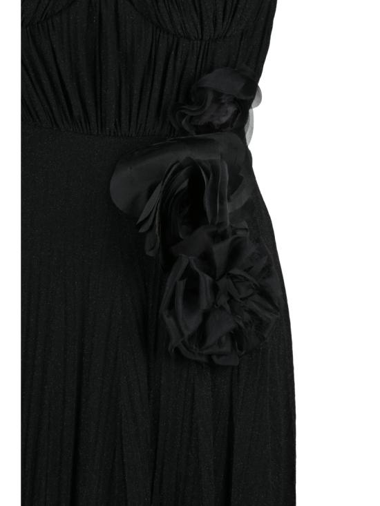 25FW 엘리자베타프랜치 원피스 블랙 비스코스 혼방 플리츠 라메 롱 드레스 - ELISABETTA FRANCHI