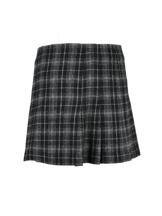 25FW 핑코 스커트 검정색 폴리에스터 혼방 주름 - PINKO