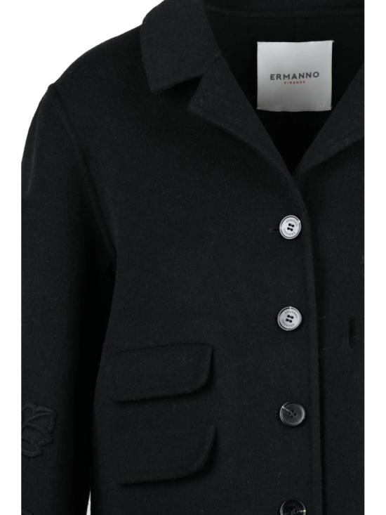 25FW 에르마노 피렌제 자켓 블랙 울 혼방 버튼 반팔 재킷 - ERMANNO FIRENZE