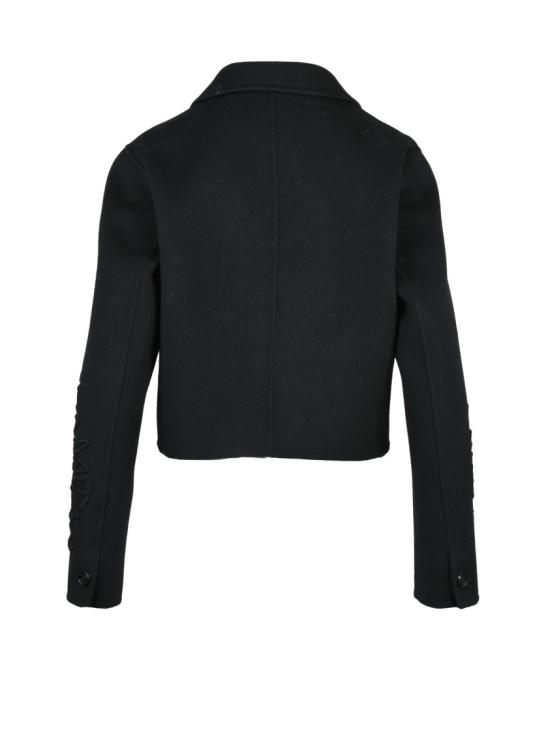 25FW 에르마노 피렌제 자켓 블랙 울 혼방 버튼 반팔 재킷 - ERMANNO FIRENZE