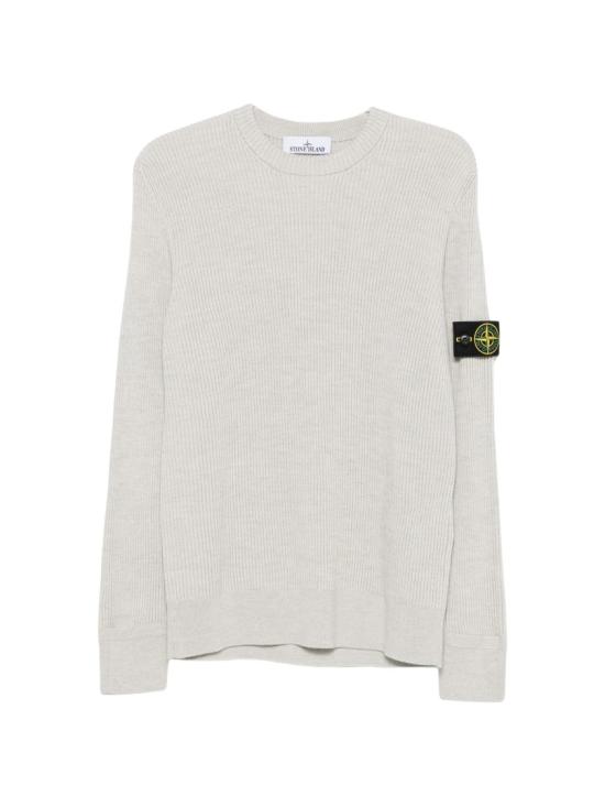 26FW 스톤 아일랜드 리브드 니트 로고 패치 스웨터 리브드 니트 로고 패치 스웨터 L2S155100053 S00C2 White