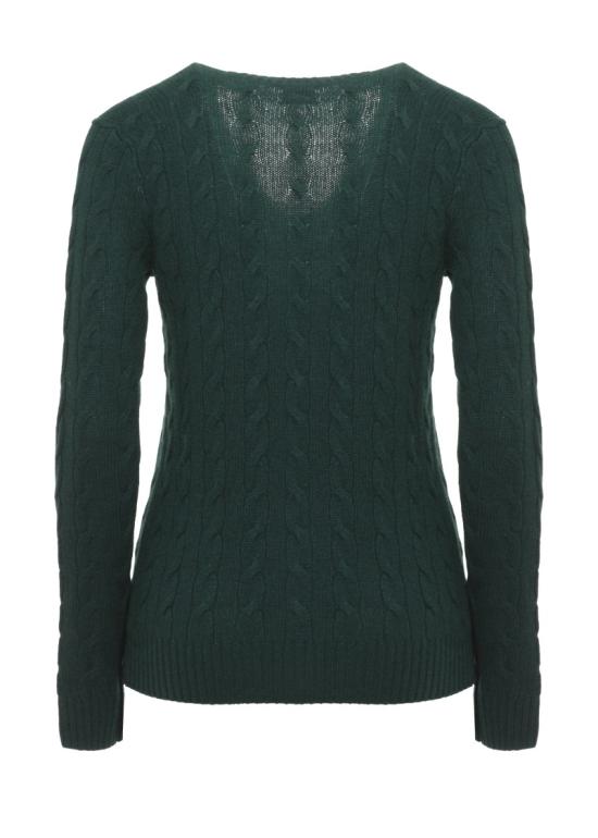 26FW 폴로 랄프로렌 포니 로고 자수 케이블 니트 v넥 스웨터 211971866009 Black - POLO RALPH LAUREN