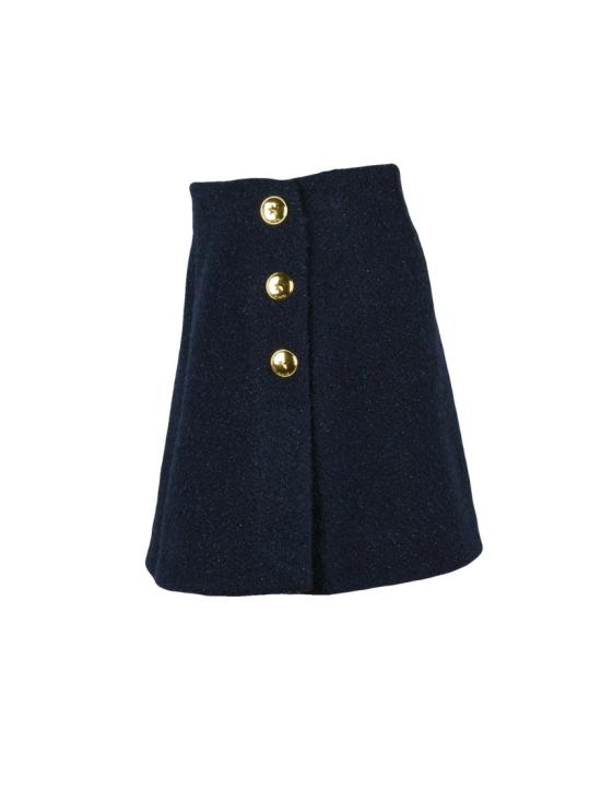 25FW 핑코 스커트 블루 부클레 지퍼 미니 - PINKO