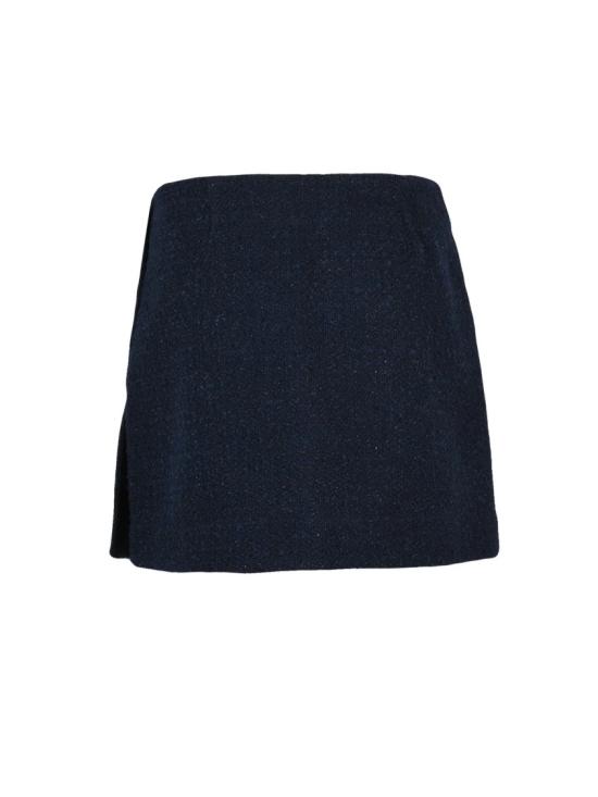 25FW 핑코 스커트 블루 부클레 지퍼 미니 - PINKO