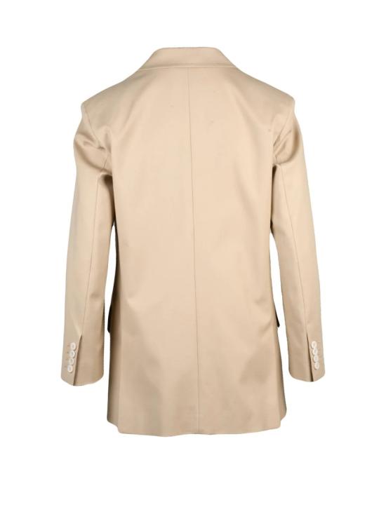 25FW 막스마라 자켓 베이지색 스트레치 코튼 더블 브레스트 수에즈 재킷 - MAX MARA