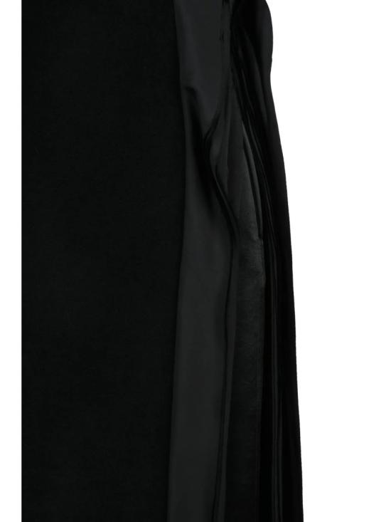 25FW 질샌더 스커트 블랙 폴리에스터 혼방 벨벳 패널 펜슬 미디 - JIL SANDER