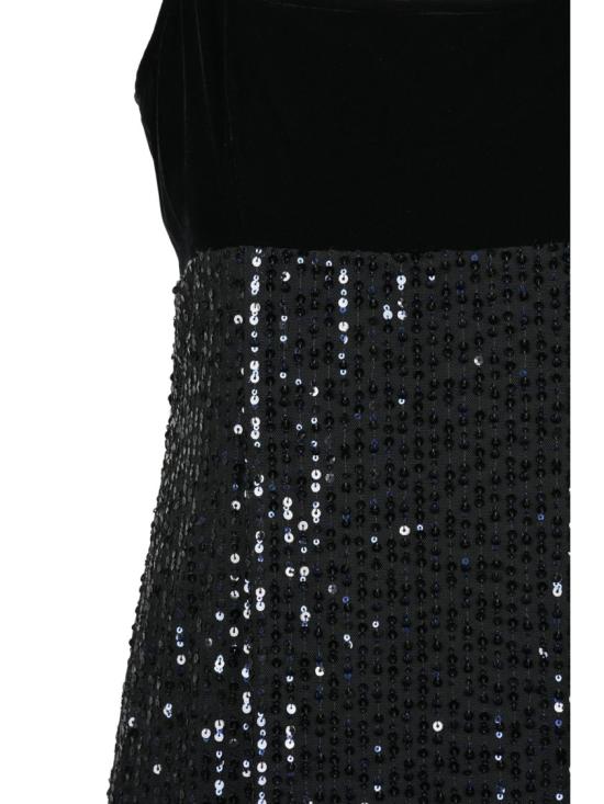 25FW 칼라거펠트 원피스 블랙 폴리에스터 혼방 벨벳 스팽글 롱 드레스 - KARL LAGERFELD