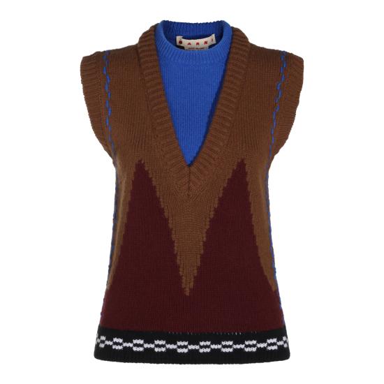 26FW 마르니 스웨터 GCMD0673Q0 UFH100INM53 SADELLE BROWN