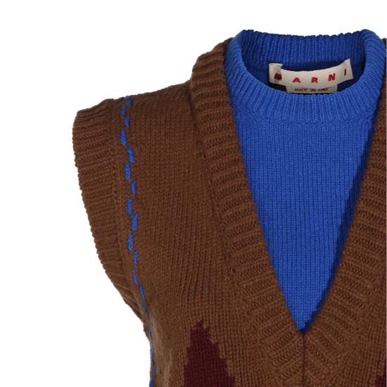 26FW 마르니 스웨터 GCMD0673Q0 UFH100INM53 SADELLE BROWN - MARNI