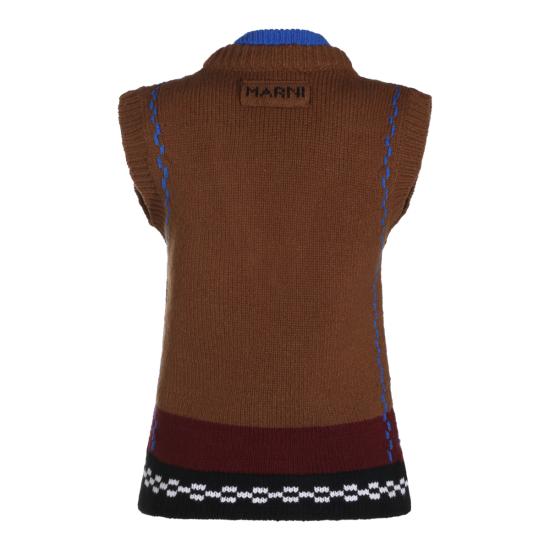 26FW 마르니 스웨터 GCMD0673Q0 UFH100INM53 SADELLE BROWN - MARNI