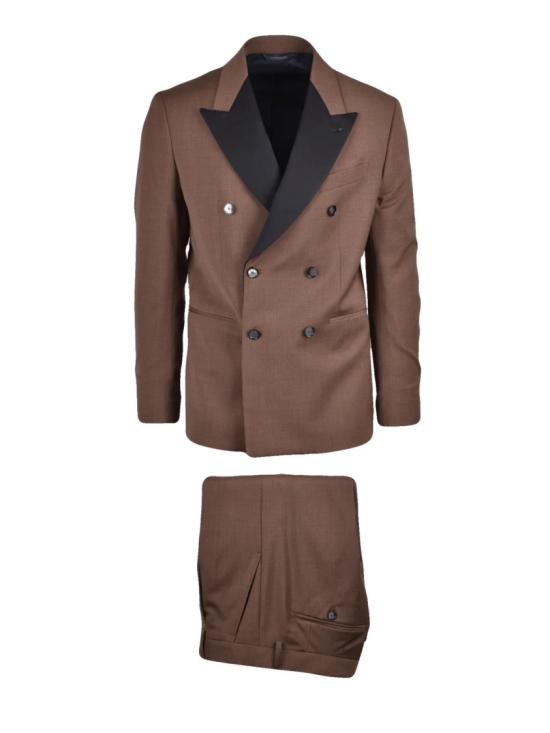 25FW 메사제리에 수트 마스트로이아니 브라운 울 블렌드 더블 브레스트 정장