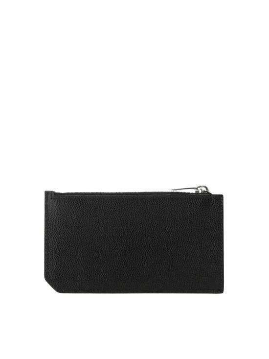 26FW 생로랑 그랑 드 뿌드르 엠보스드 레더 프라그망 지퍼 카드 케이스 609362 BTY0N Black - SAINT LAURENT