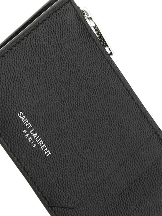 26FW 생로랑 그랑 드 뿌드르 엠보스드 레더 프라그망 지퍼 카드 케이스 609362 BTY0N Black - SAINT LAURENT
