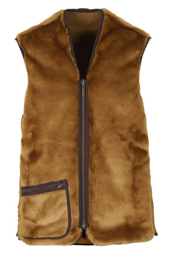 26FW 바버 웜 파일 웨이스트코트 집 인 라이너 MLI0004 MLI1 099 Brown