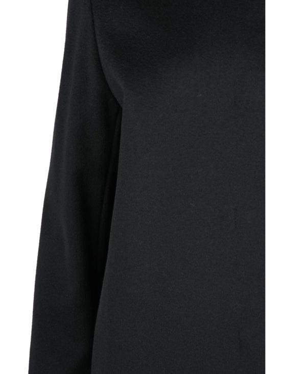 25FW 신지아 로카 코트 블랙 버진 울 하이칼라 스냅 - CINZIA ROCCA