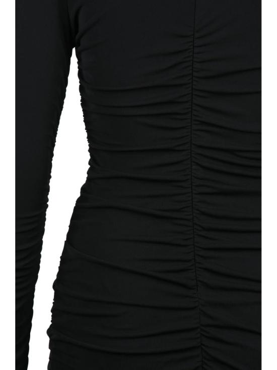 25FW 핑코 원피스 블랙 비스코스 포토터보 스트레치 미니 드레스 - PINKO