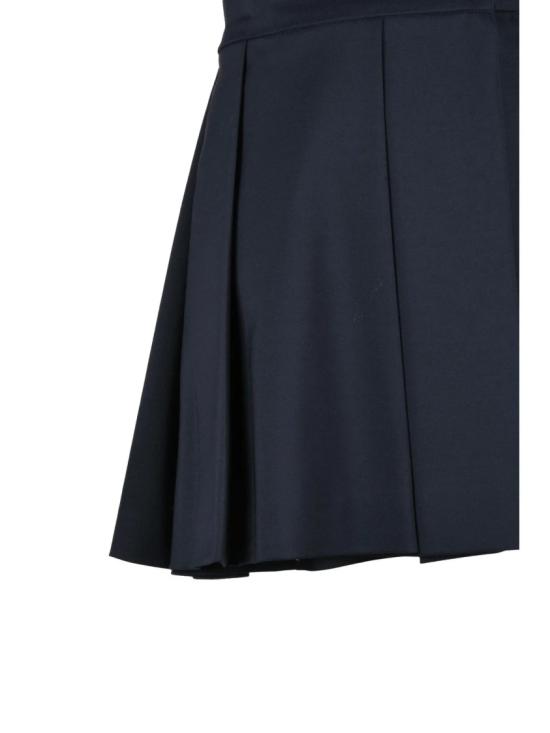 25FW 스포트막스 스커트 미드나잇 블루 비스코스 혼방 플리츠 미니 - SPORTMAX