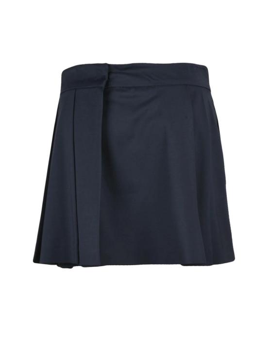 25FW 스포트막스 스커트 미드나잇 블루 비스코스 혼방 플리츠 미니 - SPORTMAX