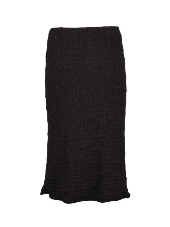 25FW 질샌더 스커트 갈색 비스코스 소재의 질감 있는 신축성 있는 미디 - JIL SANDER