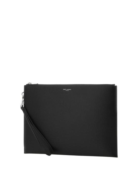 26FW 생로랑 엠보스 레더 파리 지퍼 태블릿 홀더 683865 BTY0N Black - SAINT LAURENT
