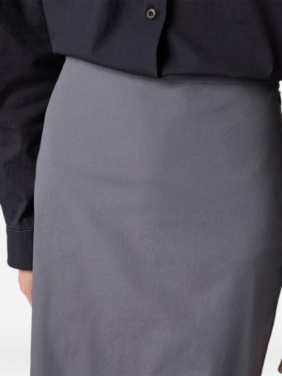 26FW 미우미우 스트레치 포플린 스커트 MG2776 6472F0D65 DARK GREY - MIU MIU