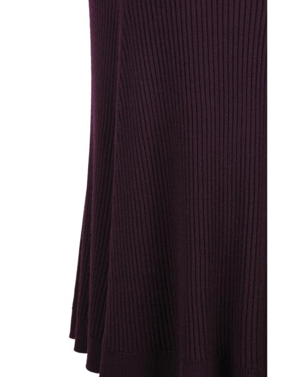 25FW 빅토리아 베컴 스커트 보라색 골지 메리노 울 롱 - VICTORIA BECKHAM