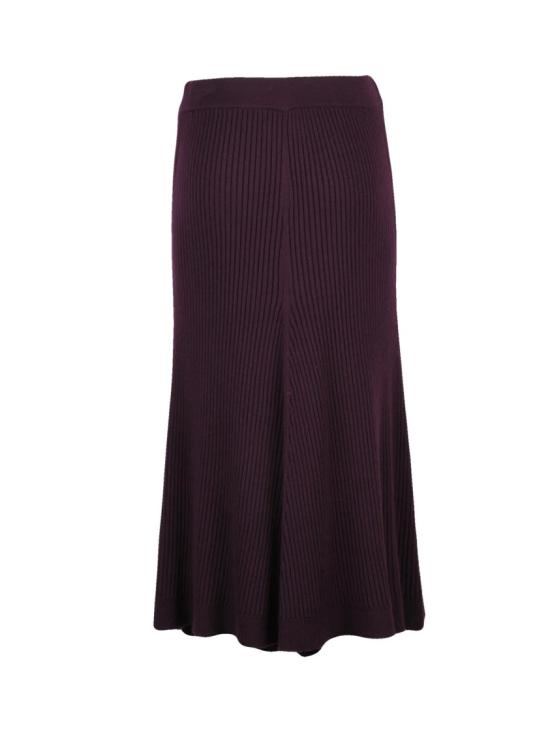 25FW 빅토리아 베컴 스커트 보라색 골지 메리노 울 롱 - VICTORIA BECKHAM