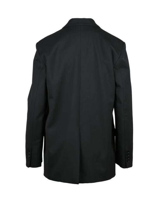 25FW 주카 자켓 블랙 폴리에스터 혼방 더블 브레스트 롱 재킷 - JUCCA