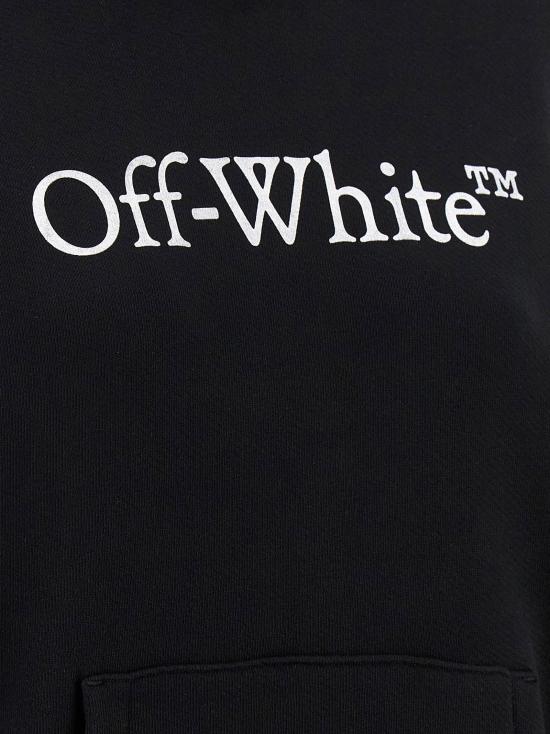  오프화이트 후드 티셔츠 LDOWBB058C99FLE00110011001 BLACK - OFF WHITE