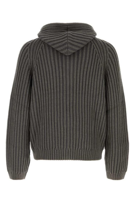 26FW 아워레가시 레벨 리브드 니트 후드 집업 M4263LS SAGSTRIDRYMERWOO Grey - OUR LEGACY