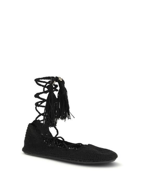 26SS 알라누이 플랫 슈즈 LWIR002R26KNI001 1010 BLACK - ALANUI