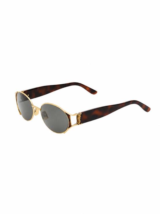 26FW 생로랑 오벌 프레임 선글라스 A003D4Y9968 8039 GOLD HAVANA GREY - SAINT LAURENT