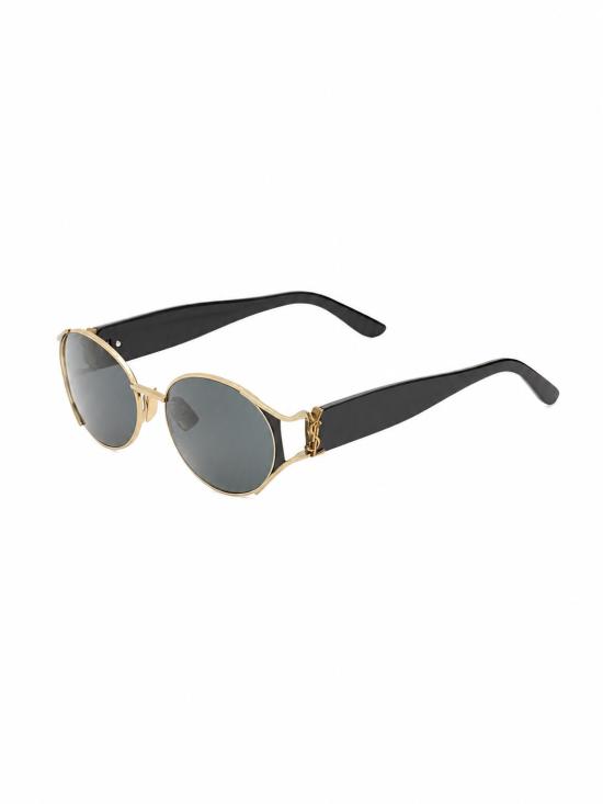 26FW 생로랑 오벌 프레임 선글라스 A003D4Y9968 8035 GOLD BLACK - SAINT LAURENT