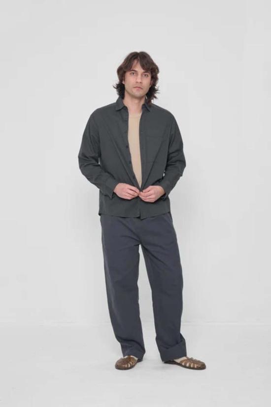  Everybody.World 탑 피치 퍼즈 포플린 버튼업 셔츠 - OTHER BRANDS