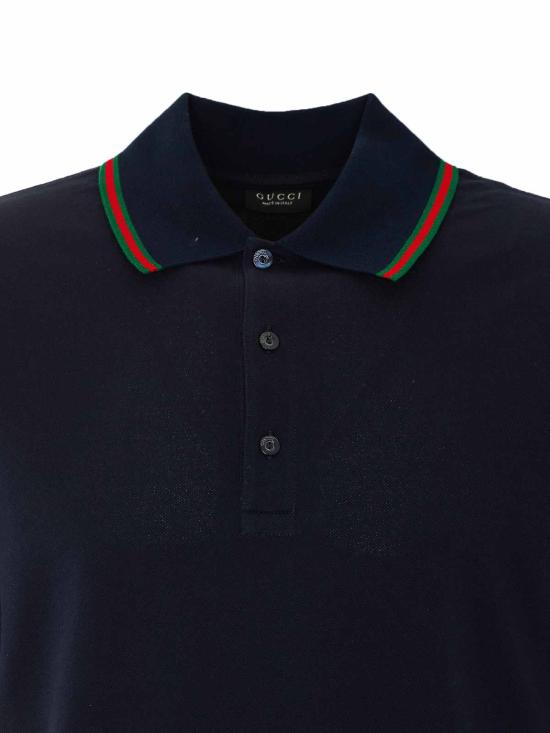 26SS 구찌 코튼 저지 피케 폴로 셔츠 872468XJHX54816 BLUE - GUCCI