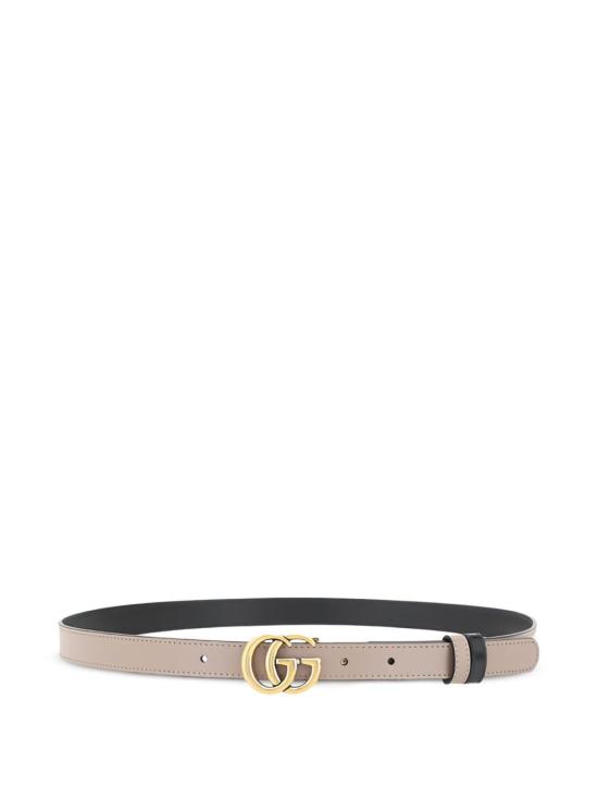 26FW 구찌 GG 마몽 리버시블 씬 벨트 6594180YATC5793 Tan - GUCCI