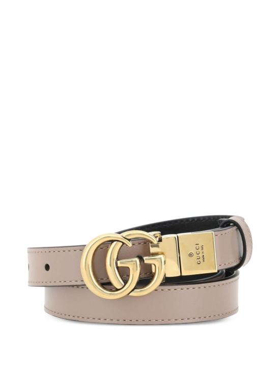 26FW 구찌 GG 마몽 리버시블 씬 벨트 6594180YATC5793 Tan - GUCCI