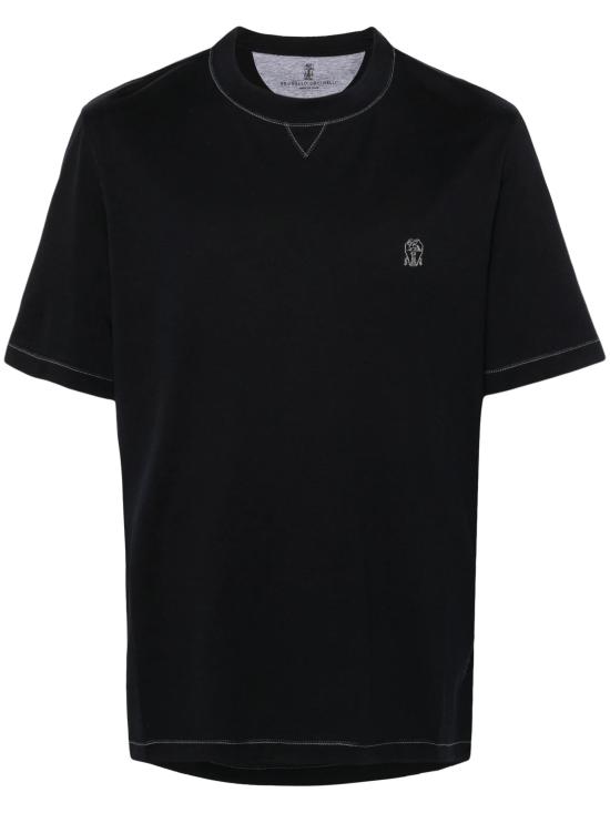 26FW 브루넬로 쿠치넬리 반팔 티셔츠 M0B131328GCW361 Black